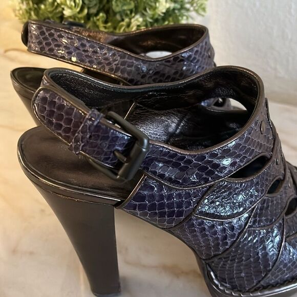 BOTTEGA VENETA heels Leather Python Animal print slingback platforms EU … - Picture 13 of 16